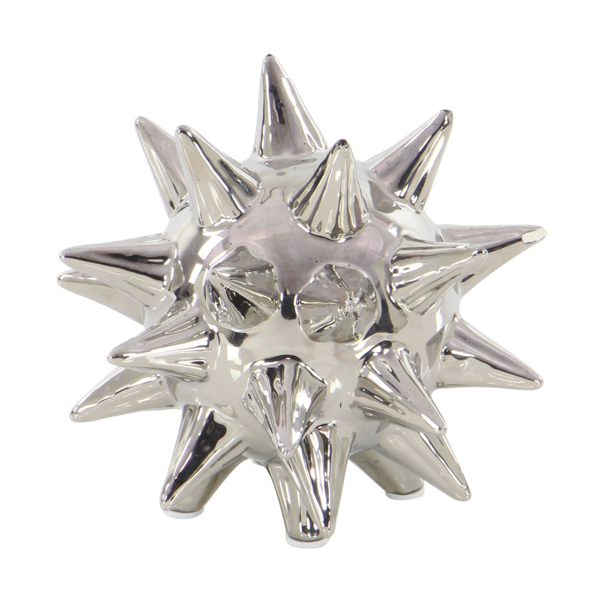 Silver Porcelain Glam Geometric Sculpture Set